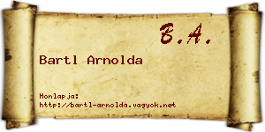 Bartl Arnolda névjegykártya